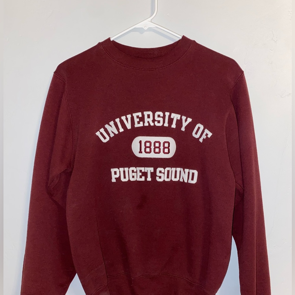 Vintage Champion Crewneck University of Puget Sound 90s 80s Red
